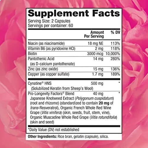 Reserveage Nutrition Keratin Hair Booster 120 Capsules | Supports Hair & Nail Growth thumbnail 2