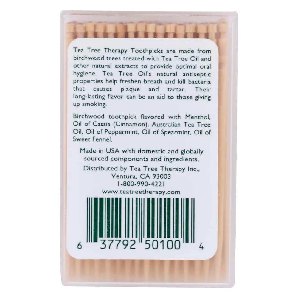 Tea Tree Therapy Mint Tea Tree Toothpicks 100 Count | Antiseptic Breath Freshener - view 3