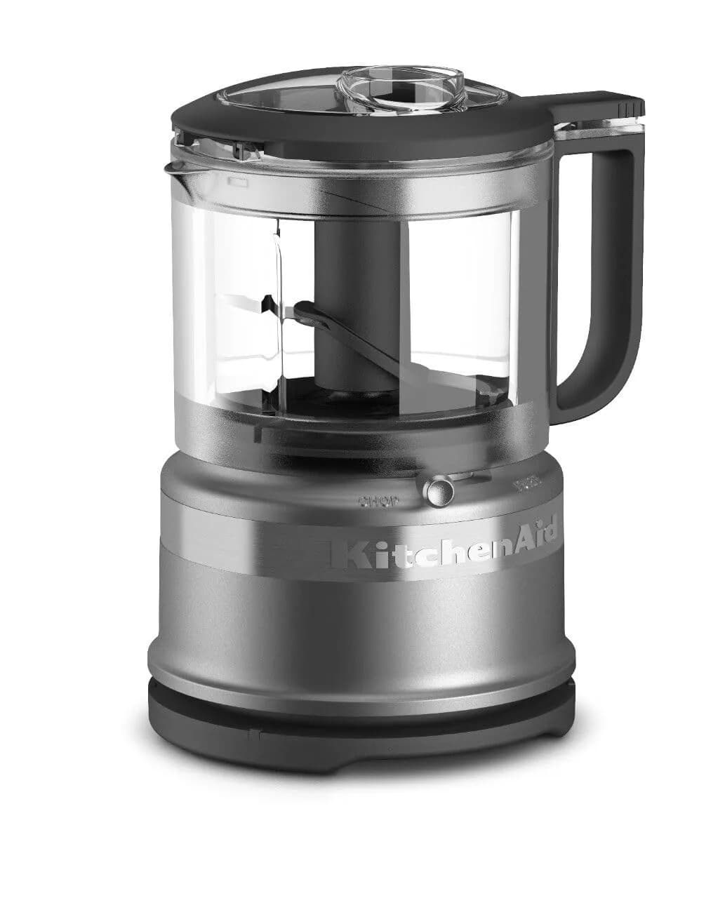KitchenAid 3.5 Cup Food Chopper KFC3516CU, Contour Silver | 240W Power for Quick Chopping