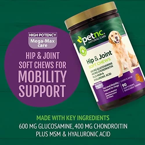 PetNC Natural Care Hip & Joint Mega Soft Chews for Dogs | 90 Count (40.8g / 1.48oz) thumbnail 7