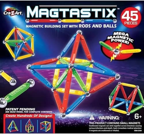 Cra-Z-Art Magtastix Balls & Rods Building Kit 45 Pieces | STEM Learning Toy thumbnail 1
