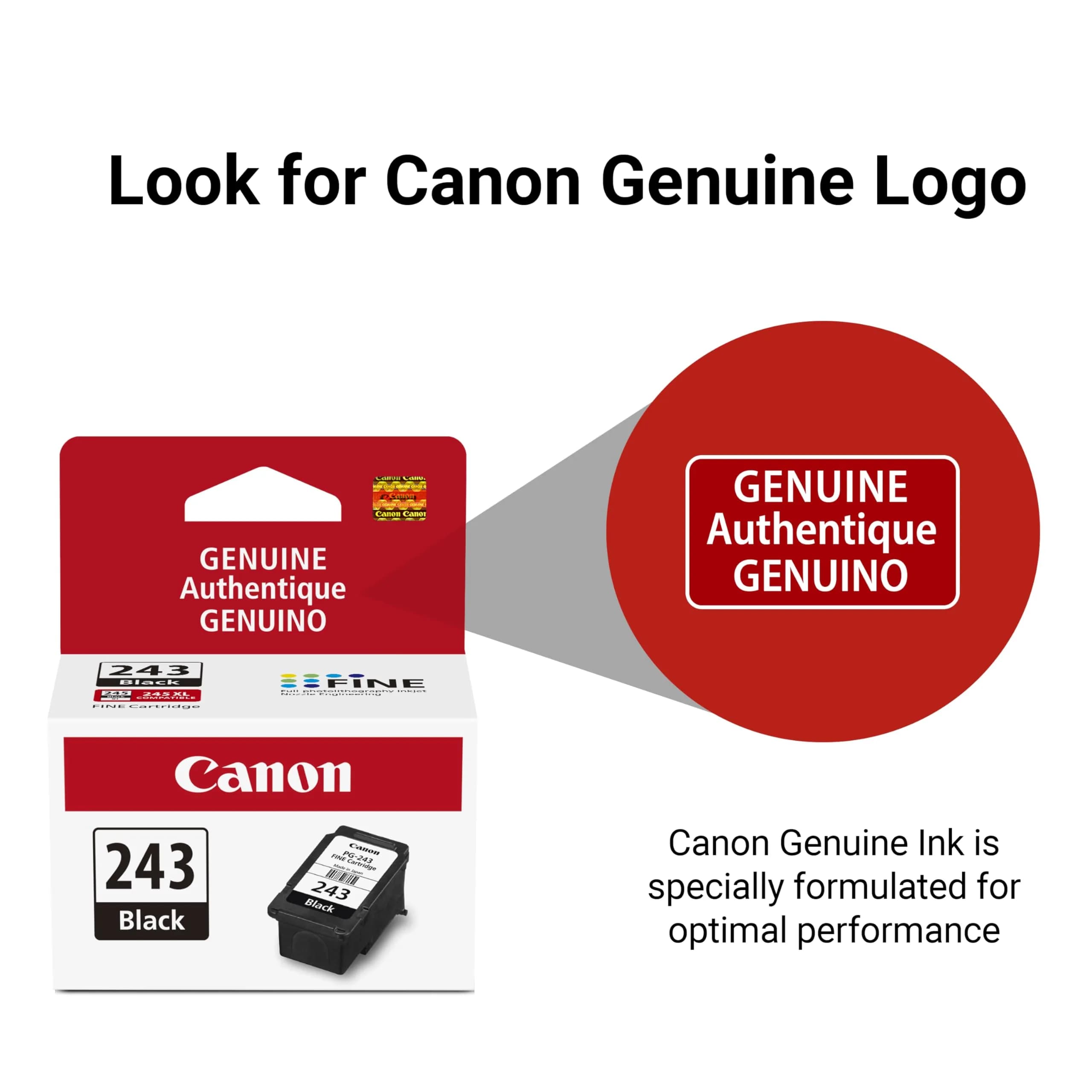Canon PG-243 Genuine Black Ink Cartridge | Compatible with Select Canon PIXMA Printers (100 Pages Yield) - view 4