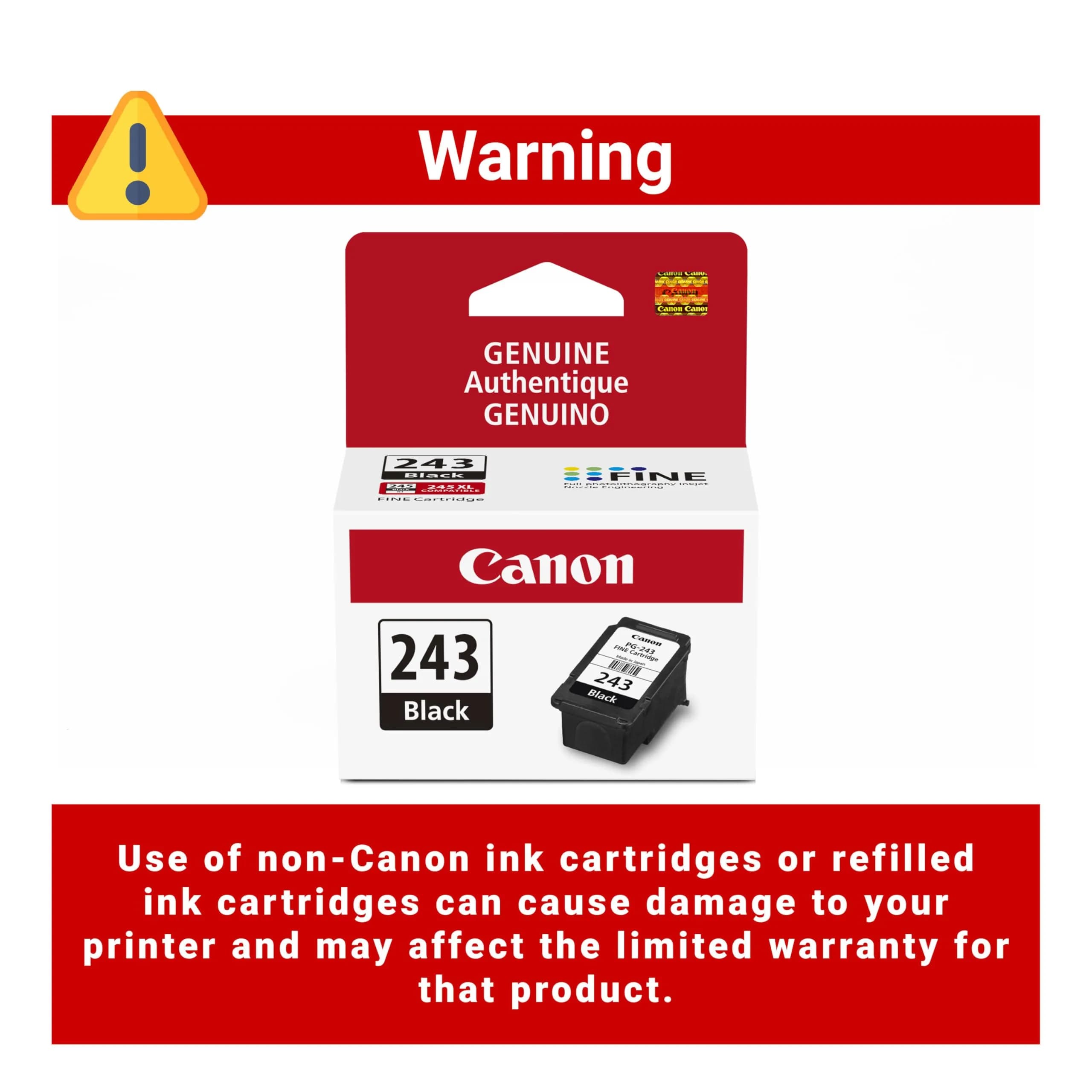 Canon PG-243 Genuine Black Ink Cartridge | Compatible with Select Canon PIXMA Printers (100 Pages Yield) - view 5