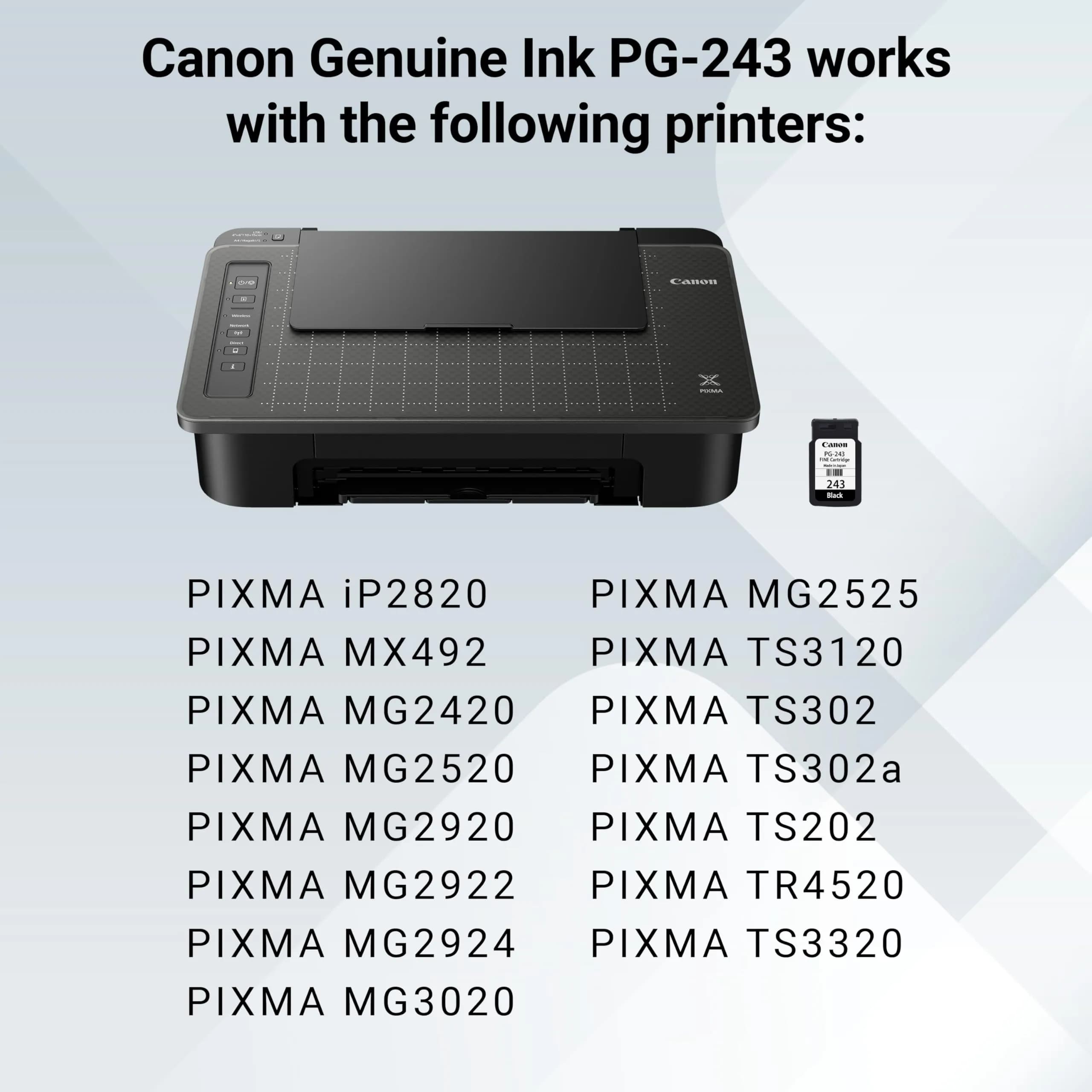 Canon PG-243 Genuine Black Ink Cartridge | Compatible with Select Canon PIXMA Printers (100 Pages Yield) - view 7