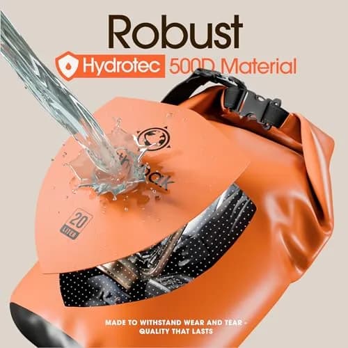 Earth Pak 40L Waterproof Dry Bag Backpack - Orange | IPX8 Phone Case Included thumbnail 4