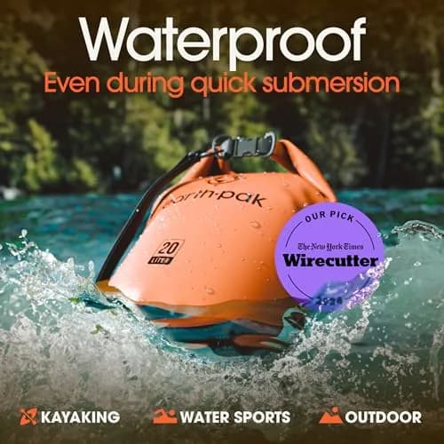 Earth Pak 40L Waterproof Dry Bag Backpack - Orange | IPX8 Phone Case Included thumbnail 3