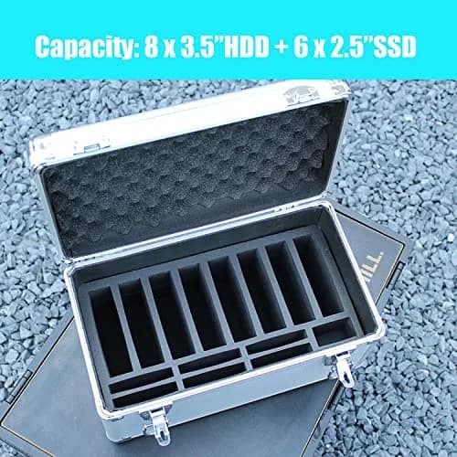 GLOTRENDS B86 14-Slot Hard Drive Storage Box 32cm (12.6in) | Protects 3.5" & 2.5" HDDs from Dust & Water thumbnail 5