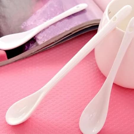 lasenersm White Long Handle Ceramic Spoon Set of 4 | Safe, Durable & Easy to Clean thumbnail 9