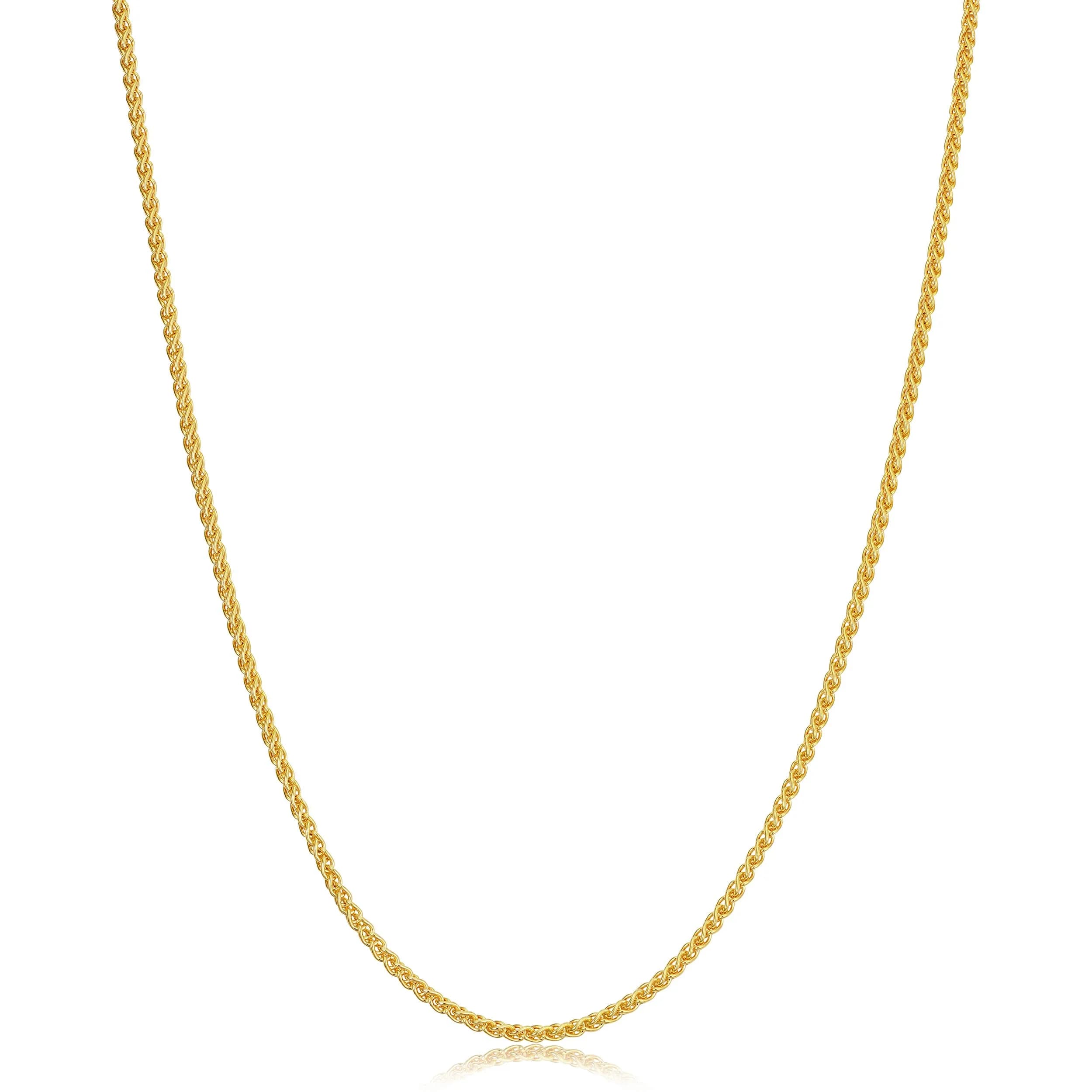 Kooljewelry 14k Yellow Gold Filled Wheat Chain Necklace 1.5 mm, 36 inch | Everyday Wear - main product image