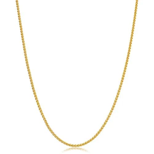Kooljewelry 14k Yellow Gold Filled Wheat Chain Necklace 1.5 mm, 36 inch | Everyday Wear thumbnail 1