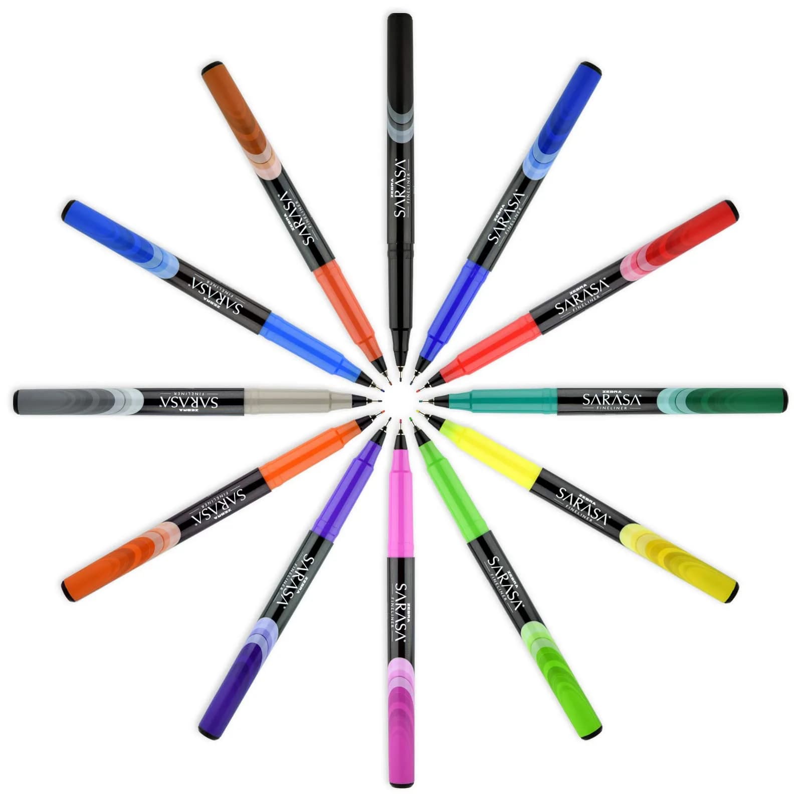 Zebra Pen SARASA Fineliner Pen, Assorted Ink, 0.8mm, 12-Pack | Smooth Ink Flow for Students & Professionals - view 7