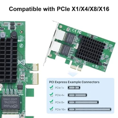 10Gtek Gigabit Ethernet PCIe Network Adapter Dual RJ45 Ports 1Gbps | Intel 82576 Chip thumbnail 3