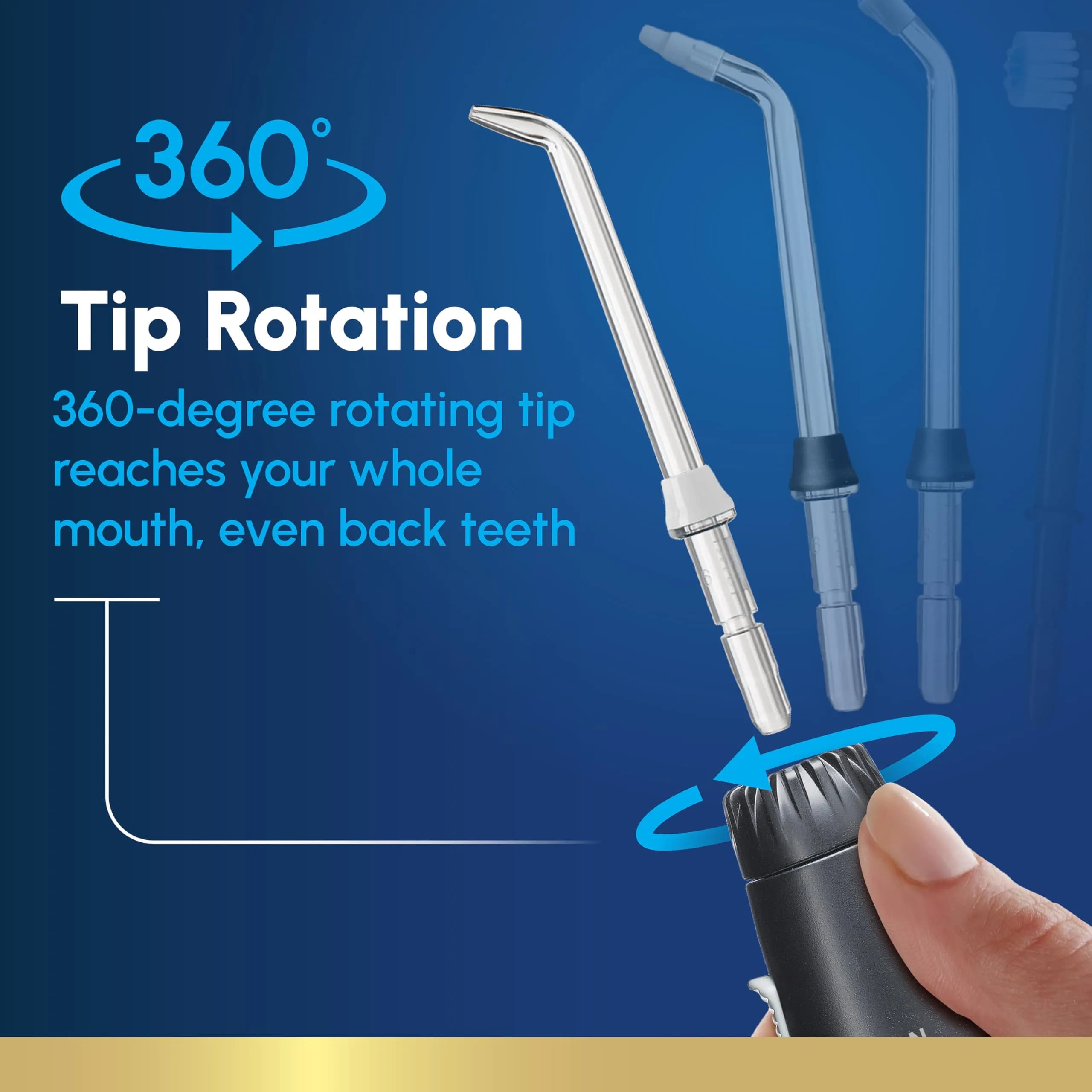 Waterpik Aquarius Countertop Water Flosser WP-662 Black | 10 Settings, 7 Tips, ADA Accepted - view 6