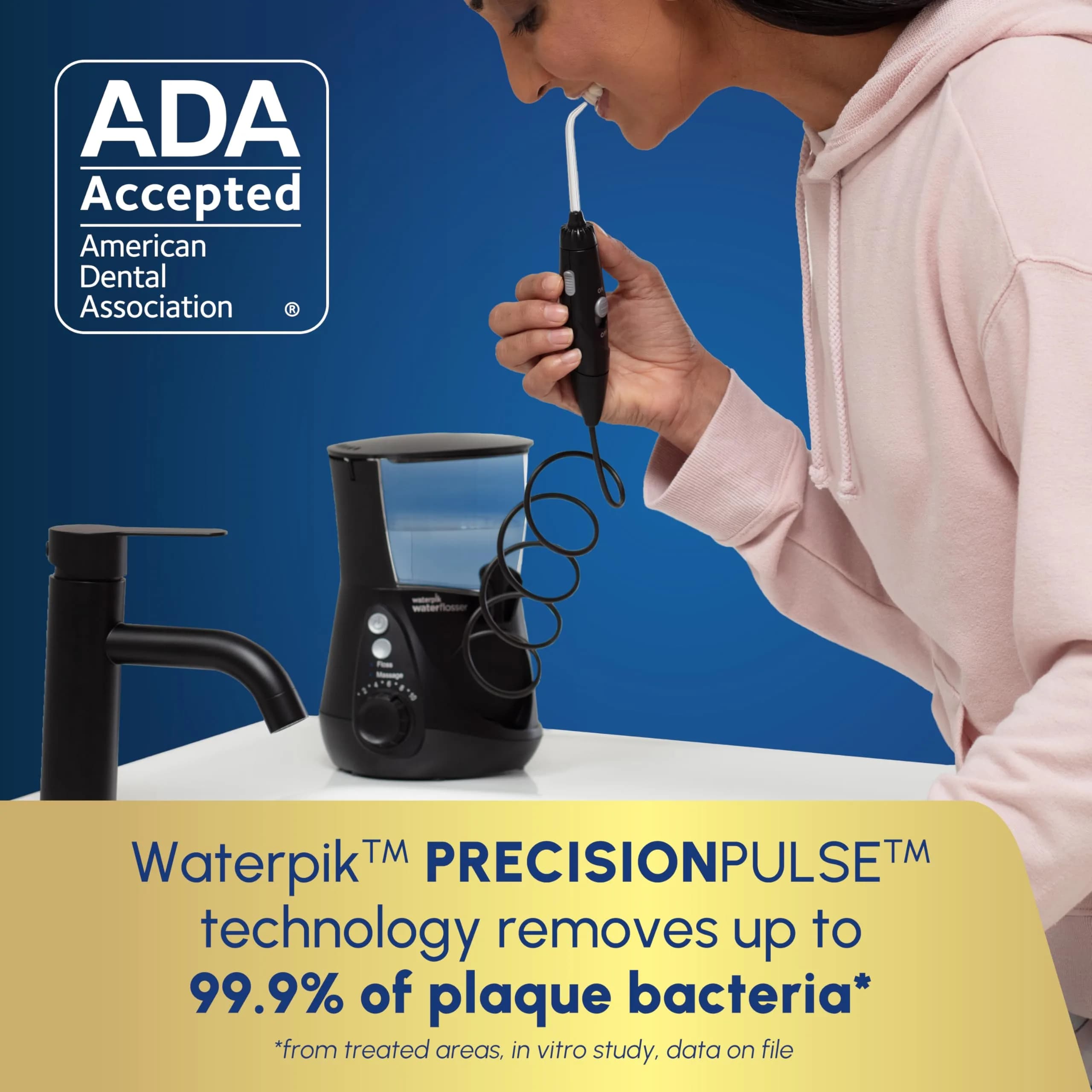 Waterpik Aquarius Countertop Water Flosser WP-662 Black | 10 Settings, 7 Tips, ADA Accepted - view 3