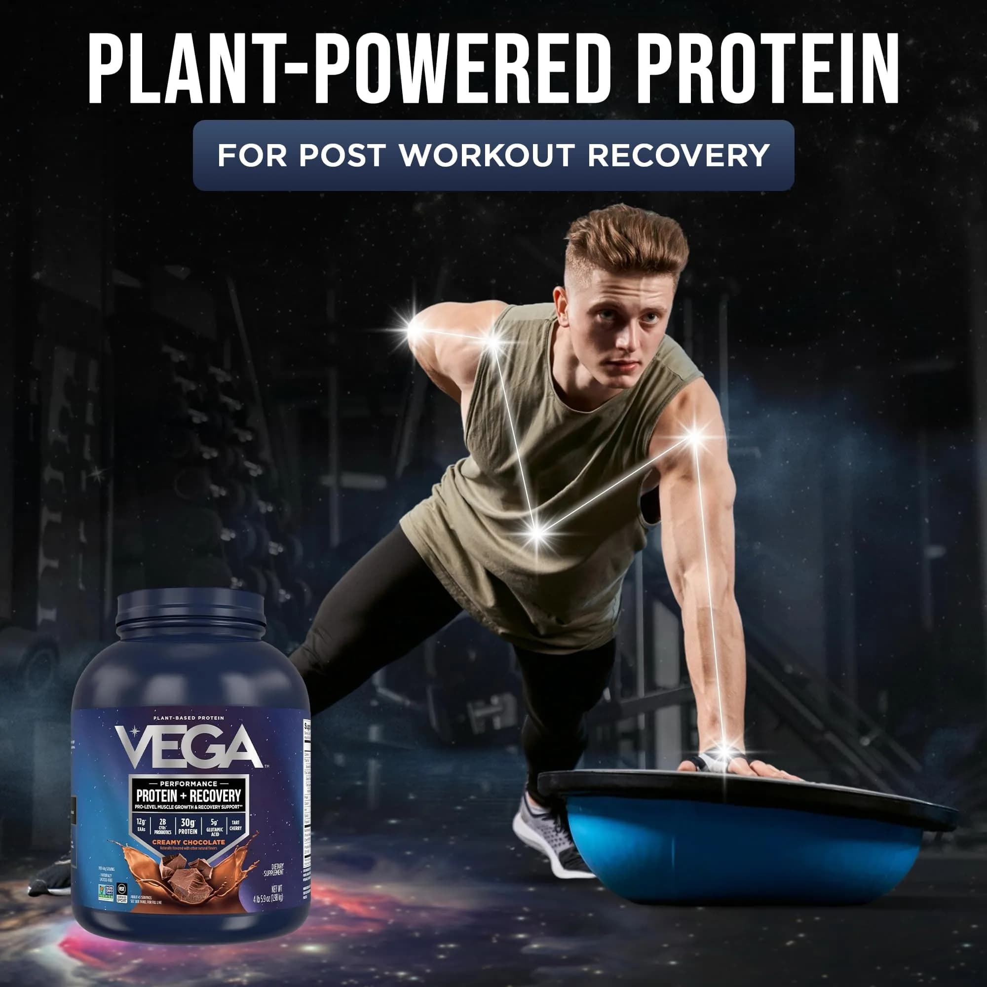 Vega Protein + Recovery Chocolate 4 Pound (Pack of 1) | NSF Certified Plant-Based Protein - view 2