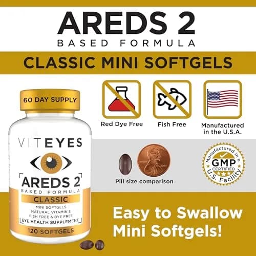 Viteyes AREDS 2 Softgels 120 Count | Clinically Tested Eye Vitamin for AMD Support thumbnail 6