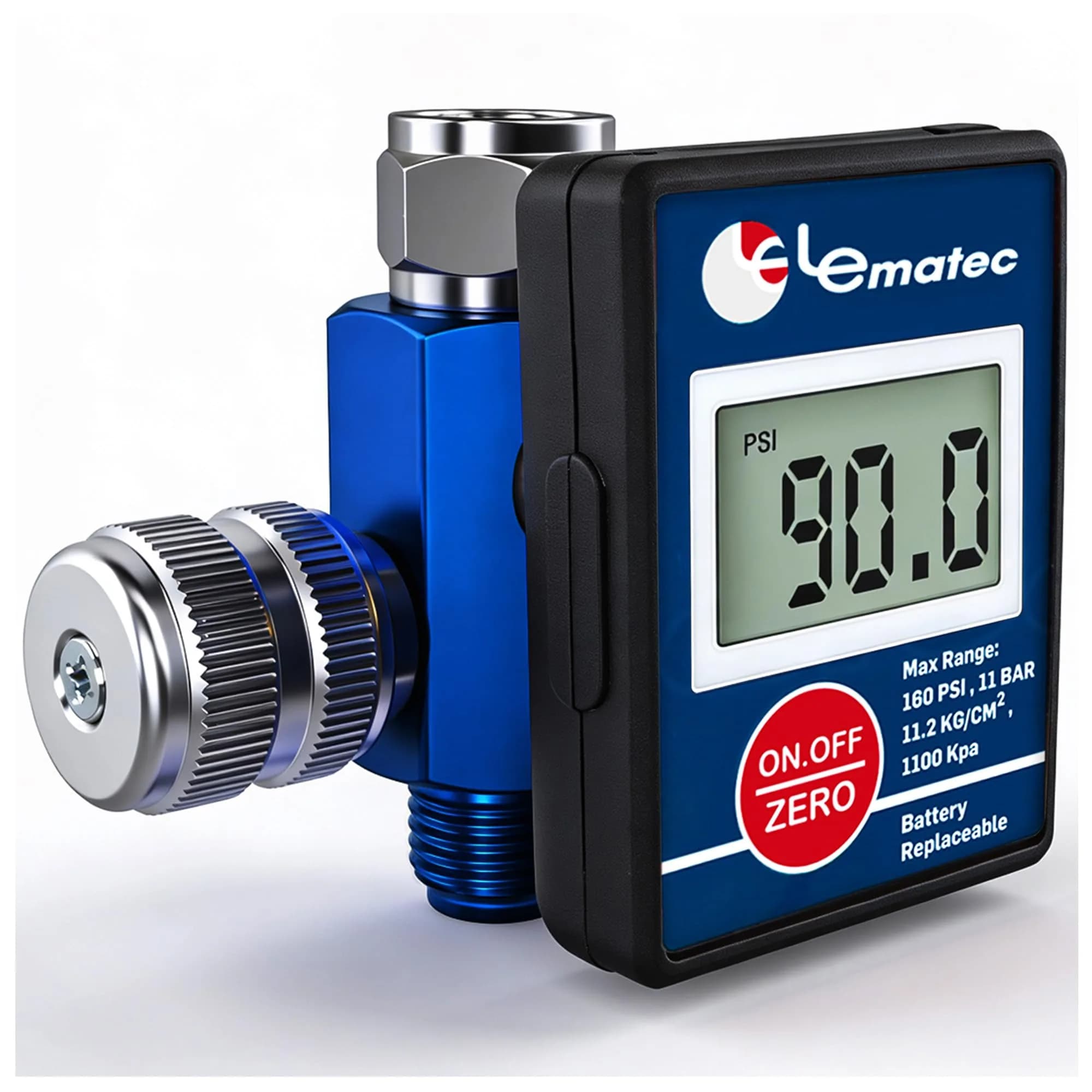 LE LEMATEC DAR01B Digital Air Regulator Valve with LED Gauge, 1/4 NPT (0.635 cm Inlet) — Pro Digital Version