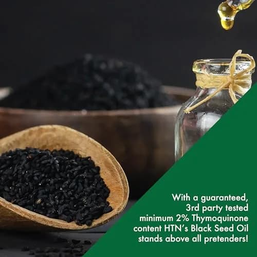 Health Thru Nutrition Black Seed Oil 500mg | High Potency 2% Thymoquinone | 360 Softgels | Unflavored thumbnail 6