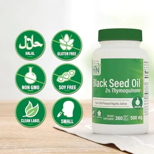 Health Thru Nutrition Black Seed Oil 500mg | High Potency 2% Thymoquinone | 360 Softgels | Unflavored thumbnail 3