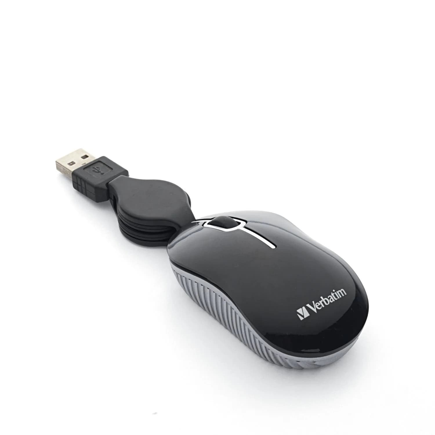 Verbatim Mini Travel Optical Mouse, USB-A, Retractable Cable, Black | Smooth, Precise Tracking for Everyday Use — Mini