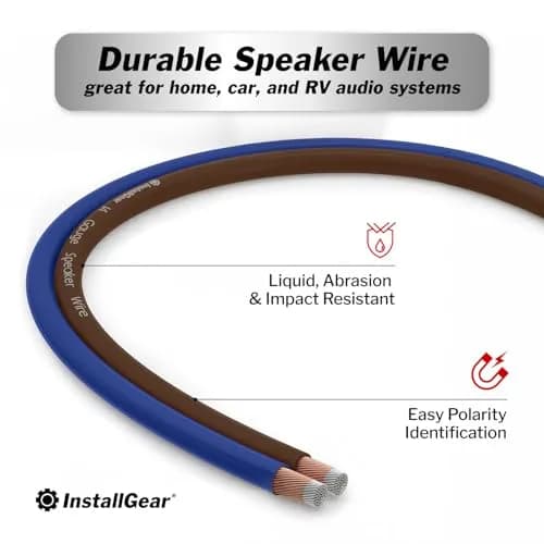 InstallGear 100ft 14 Gauge Speaker Wire with 12 Banana Plugs | Copper Clad Aluminum for Clear Sound thumbnail 7