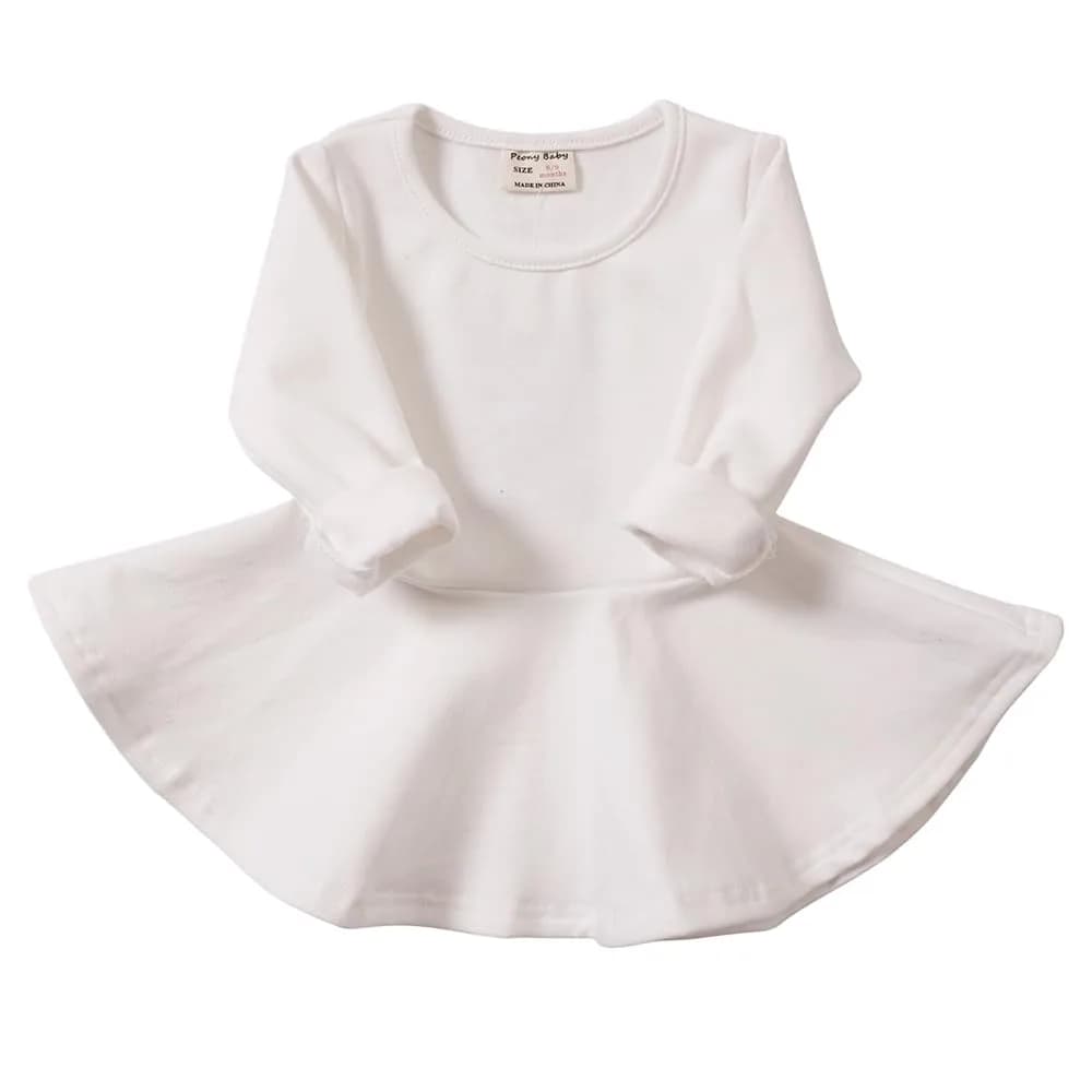 Peony Baby Toddler Girl Dress 4 Years White | Cotton Casual Summer A-Line - main product image