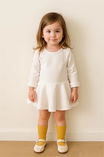 Peony Baby Toddler Girl Dress 4 Years White | Cotton Casual Summer A-Line thumbnail 2
