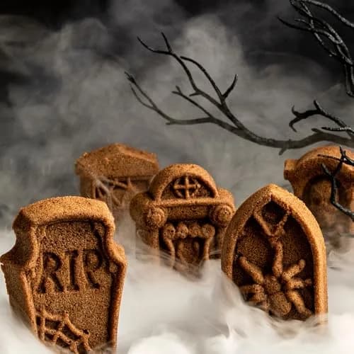 Nordic Ware Tombstone Cakelet Pan 1.06 L (4.5 cups) | Eerie Graveyard Centerpiece thumbnail 6