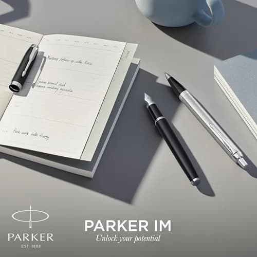 Parker IM Rollerball Pen Black Lacquer Gold Trim Fine Point Black Ink Gift Box (1931659) | Smooth Writing Instrument thumbnail 5