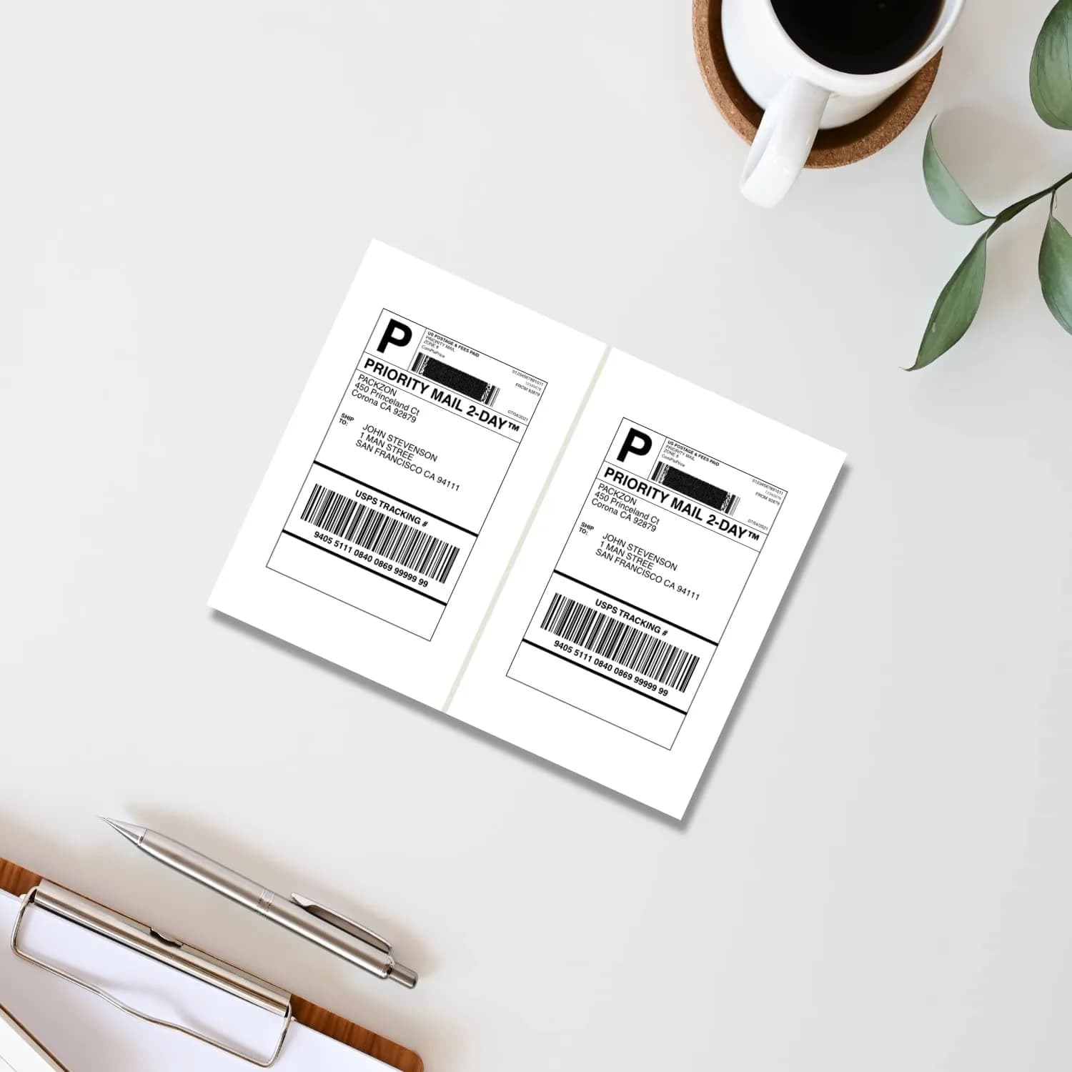 PACKZON Shipping Labels 8.5 x 5.5 Inches White 1000 Labels | Professional Grade for Laser & Inkjet Printers - view 5
