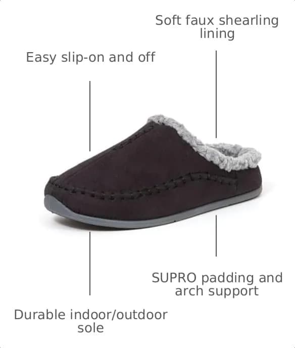 Deer Stags Unisex Nordic Tweed Slipper / Black / Men's 11 US | Cozy Indoor-Outdoor Comfort thumbnail 3