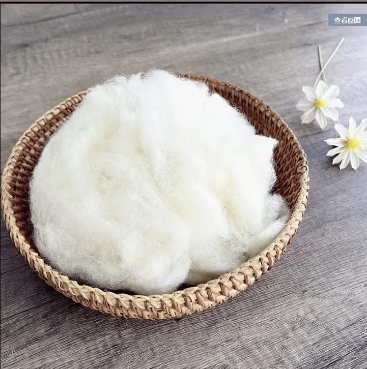 iMongol Carded Lambs Wool Stuffing Batting for Needle Felting, Knitted Crafts, Bright Creations, Pillow Filler, Stuffed Animals, Cushions, Super Clean Fine, Natural White (2oz) | Organic, Fine Wool for Art & Craft thumbnail 3