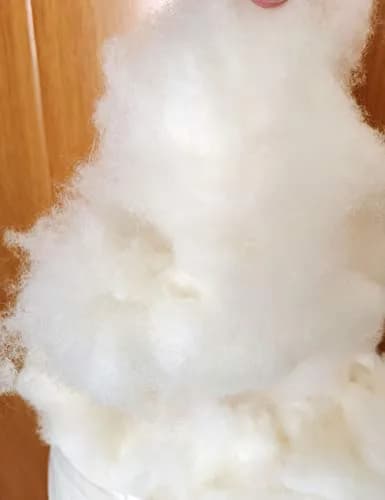 iMongol Carded Lambs Wool Stuffing Batting for Needle Felting, Knitted Crafts, Bright Creations, Pillow Filler, Stuffed Animals, Cushions, Super Clean Fine, Natural White (2oz) | Organic, Fine Wool for Art & Craft thumbnail 5