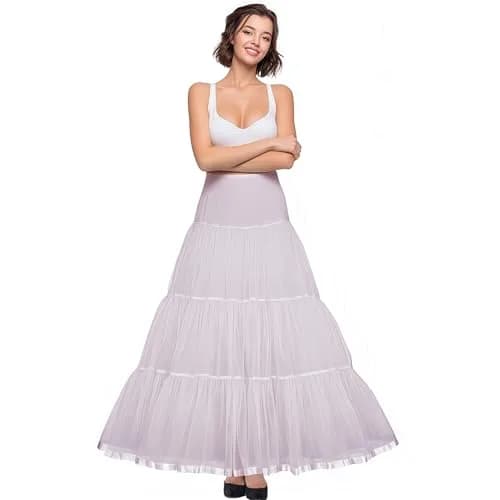 Shimaly Women's Floor Length Wedding Petticoat Long Underskirt Ivory | Unmatched Comfort & Style thumbnail 1