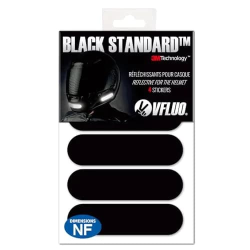VFLUO Retro Reflective Helmet Stripes Kit - Black - Set of 4 | High Visibility 3M Technology thumbnail 1