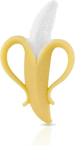 Nuby NanaNubs Banana Massaging Teether 3+ Months | Soft Silicone Gum Massager thumbnail 4