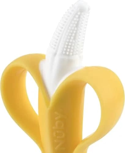 Nuby NanaNubs Banana Massaging Teether 3+ Months | Soft Silicone Gum Massager thumbnail 6