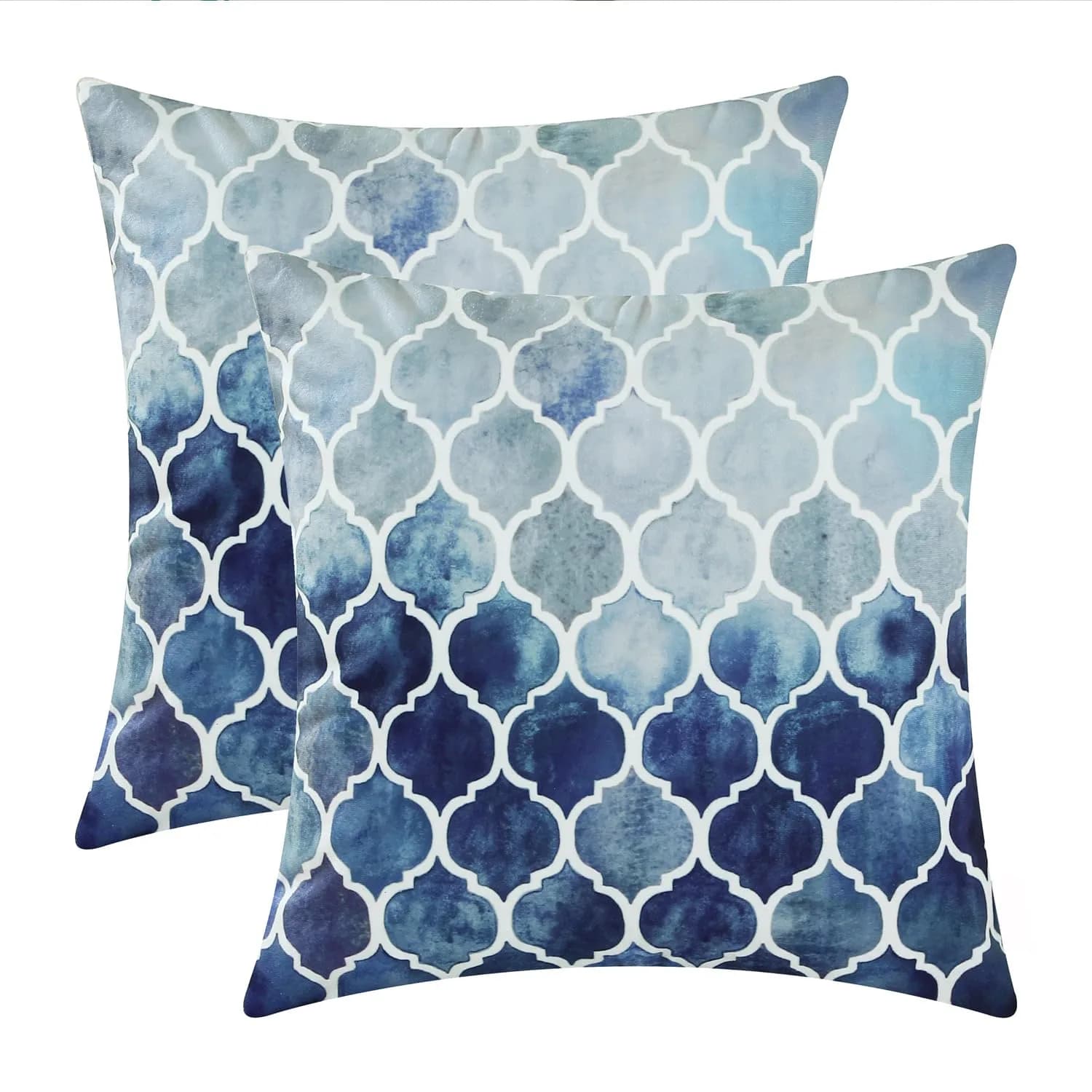 CaliTime Decorative Couch Accents Throw Pillow Covers 18 x 18 Inches | Modern Trellis Design, Soft Fleece, Pack of 2