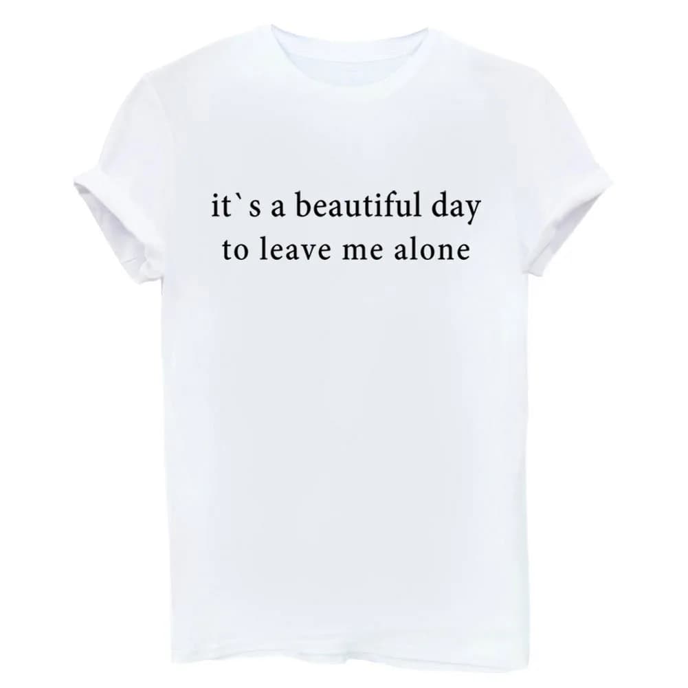 YITAN Letter Print Short Sleeve Crew Neck Women T Shirt Top White Small | Casual Summer Style