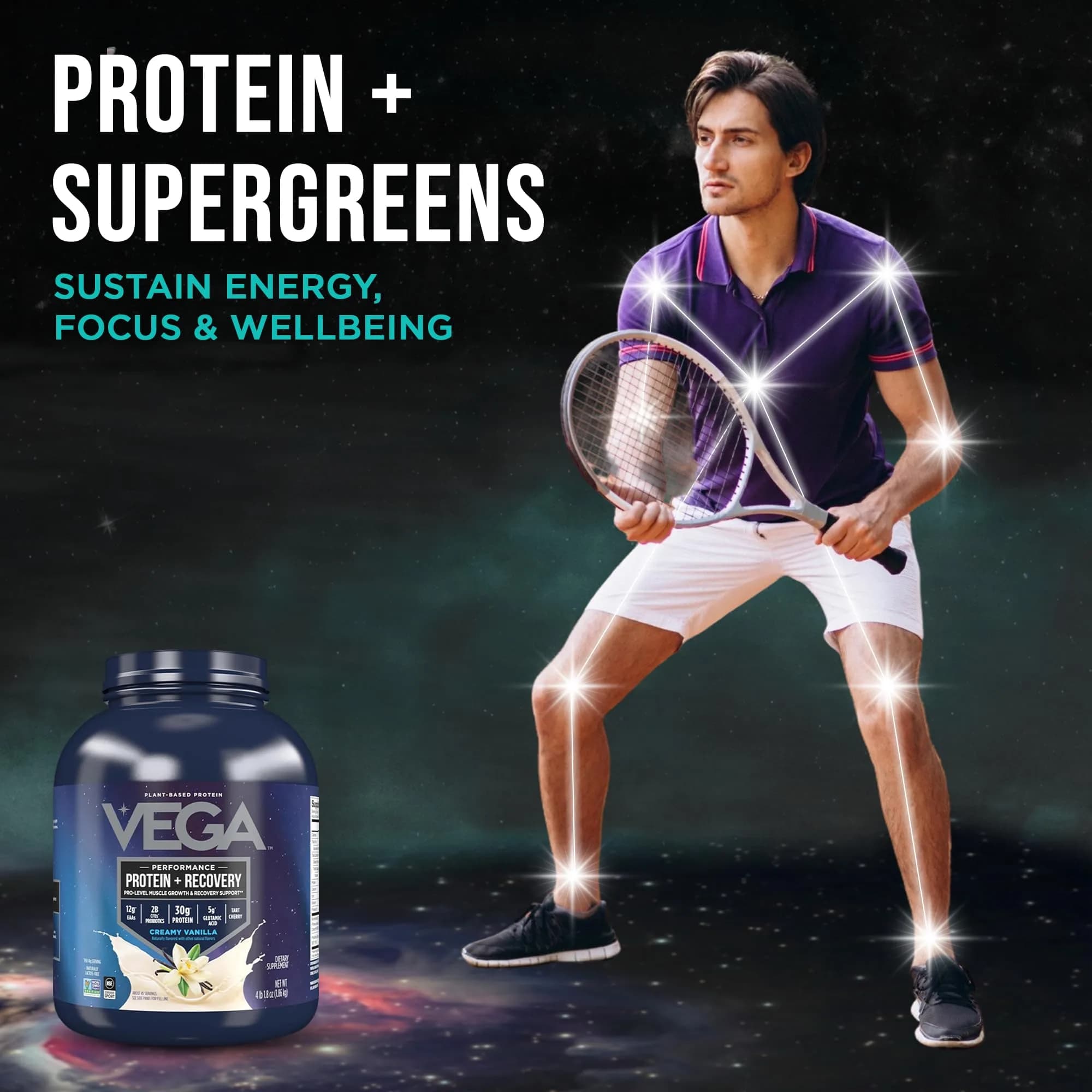 Vega Protein + Recovery Vanilla 4 Pound | NSF Certified Plant-Based Protein for Muscle Recovery - view 2