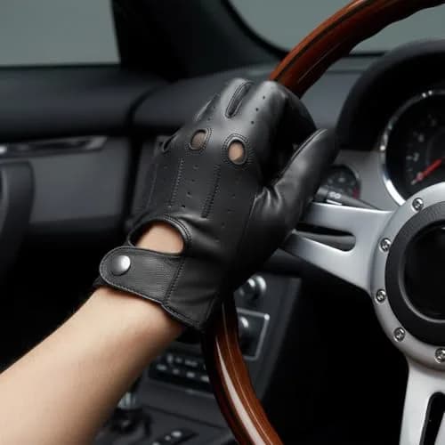 Jackets 4 Bikes Mens Transporter Genuine Lambskin Leather Driving Gloves, Riding Black XXL | Unlined Ventilated Touchscreen Gloves thumbnail 7