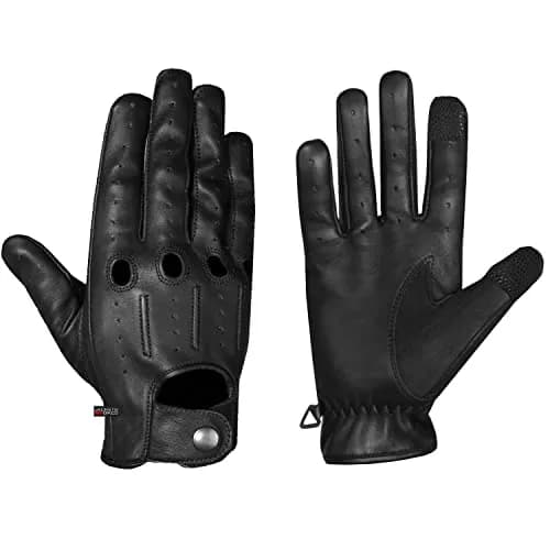 Jackets 4 Bikes Mens Transporter Genuine Lambskin Leather Driving Gloves, Riding Black XXL | Unlined Ventilated Touchscreen Gloves thumbnail 2