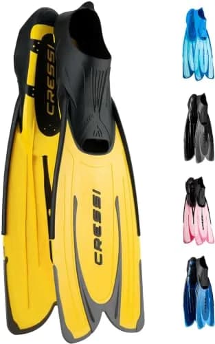 Cressi Agua Full Foot Pocket Fins, Yellow, EU 35/36 | Lightweight Snorkeling Fins with Self-Adjusting Fit thumbnail 1