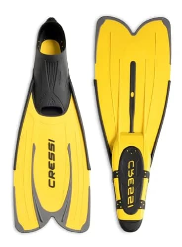 Cressi Agua Full Foot Pocket Fins, Yellow, EU 35/36 | Lightweight Snorkeling Fins with Self-Adjusting Fit thumbnail 2