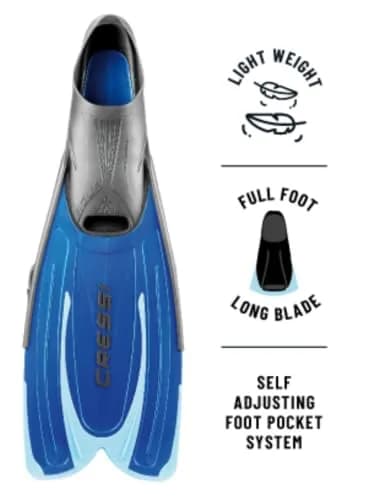 Cressi Agua Full Foot Pocket Fins, Yellow, EU 35/36 | Lightweight Snorkeling Fins with Self-Adjusting Fit thumbnail 3