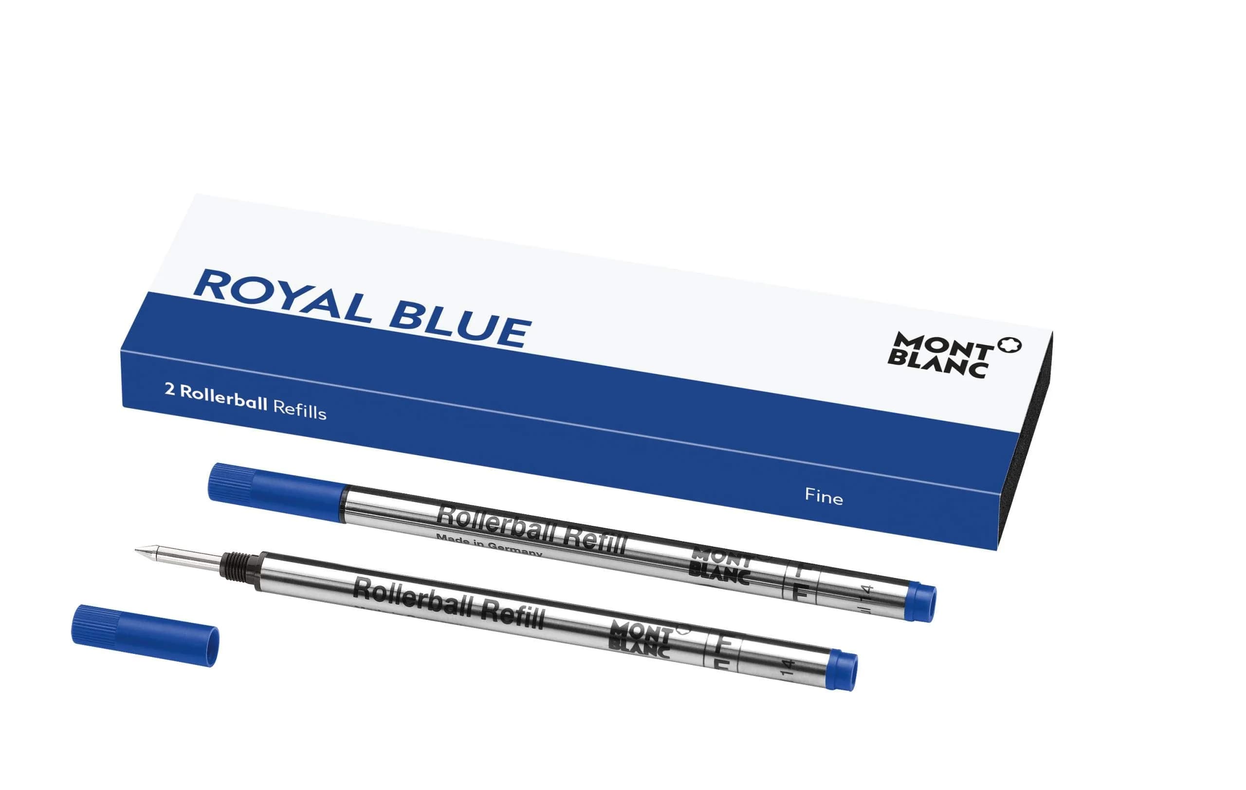 MONTBLANC Royal Blue Rollerball Pen Refills (2-Count Pack) | Smooth, Quick-Drying Ink - main product image