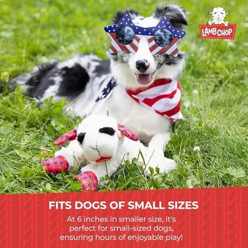 Multipet Lamb Chop Dog Plush Toy with Santa Hat - Squeaky Toy 15cm (6") | Soft & Cuddly for Puppies & Small Dogs thumbnail 7