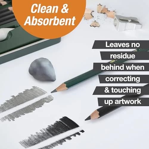 Faber-Castell Kneaded Erasers Large Grey 4-Pack | Soft, Absorbent, and Precise for Art and Drawing thumbnail 4