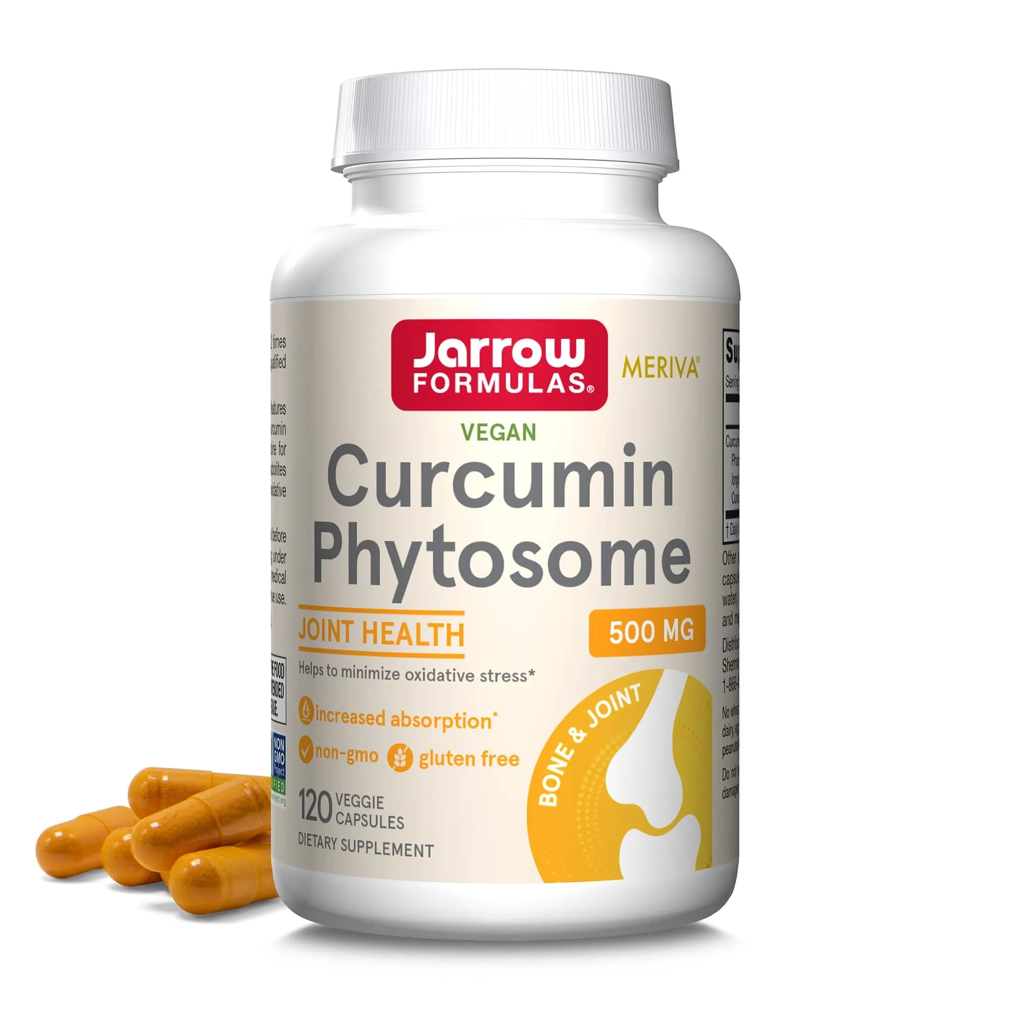 Jarrow Formulas Curcumin Phytosome 500 mg Veggie Capsules | Joint Health & Antioxidant Support