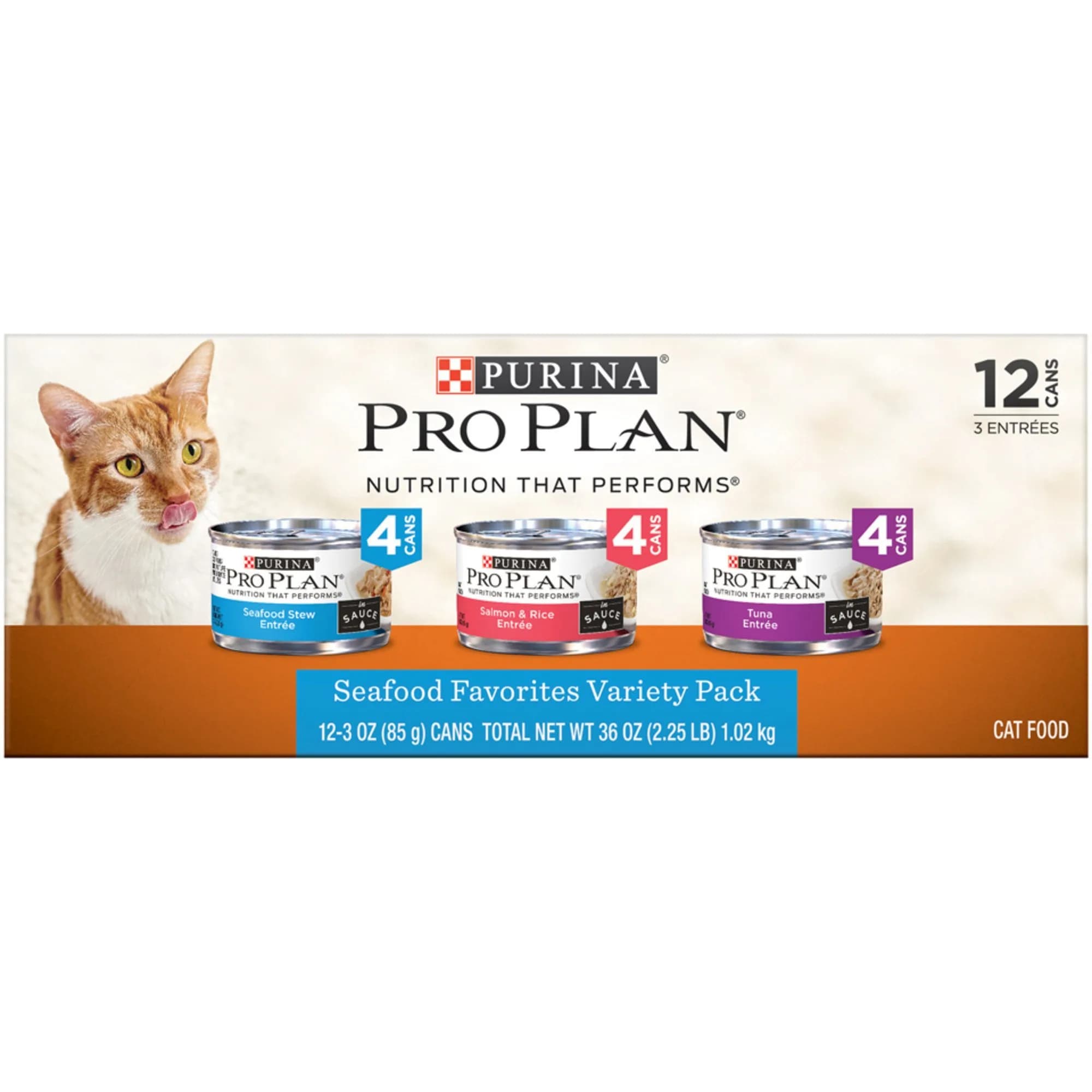 Waggin' Train Pro Plan Seafood Entrees Variety Pack 2.25 lb | Supports Cat Skin & Immunity
